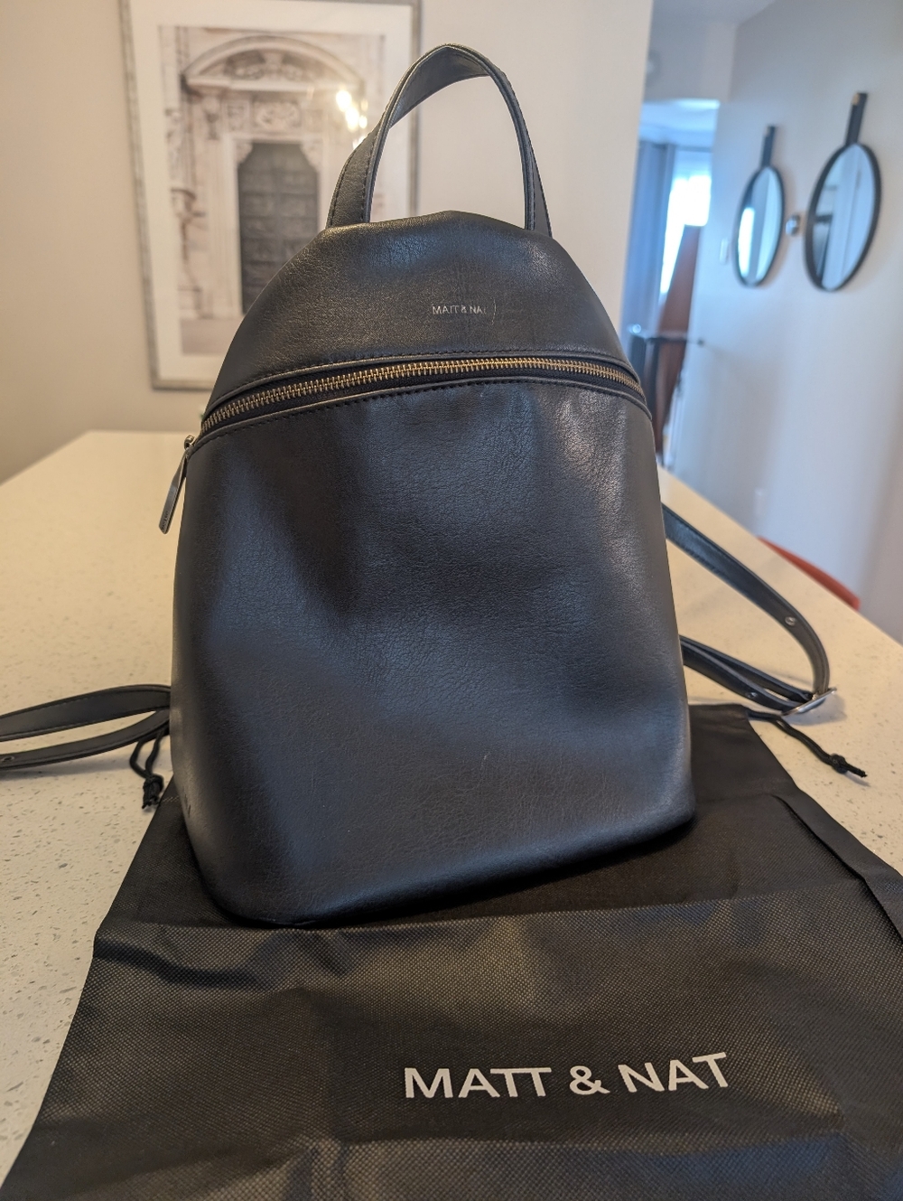 Matt & Nat Black Vegan Leather Backpack